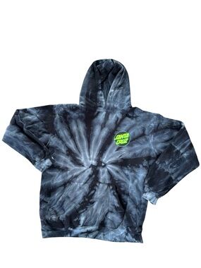 Santa Cruz TieDye Black Hoodie Men’s Medium Skater Pullover EUC
